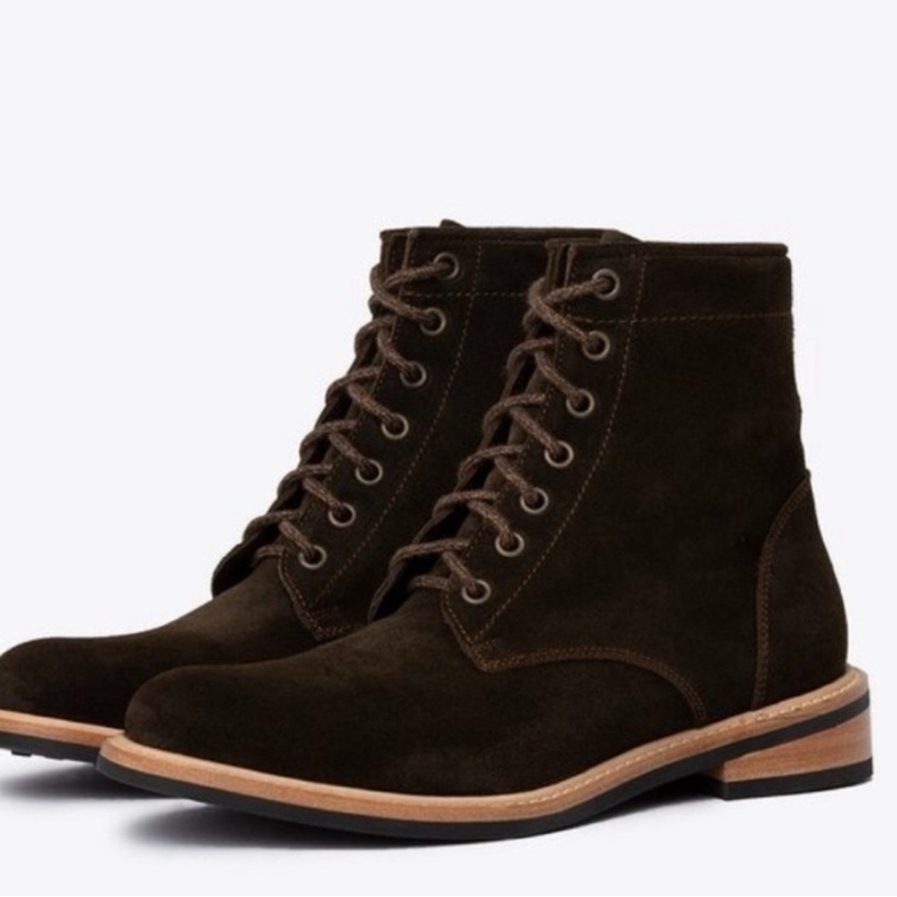 Nisolo Suede Amalia Chestnut Brown Leather Boots